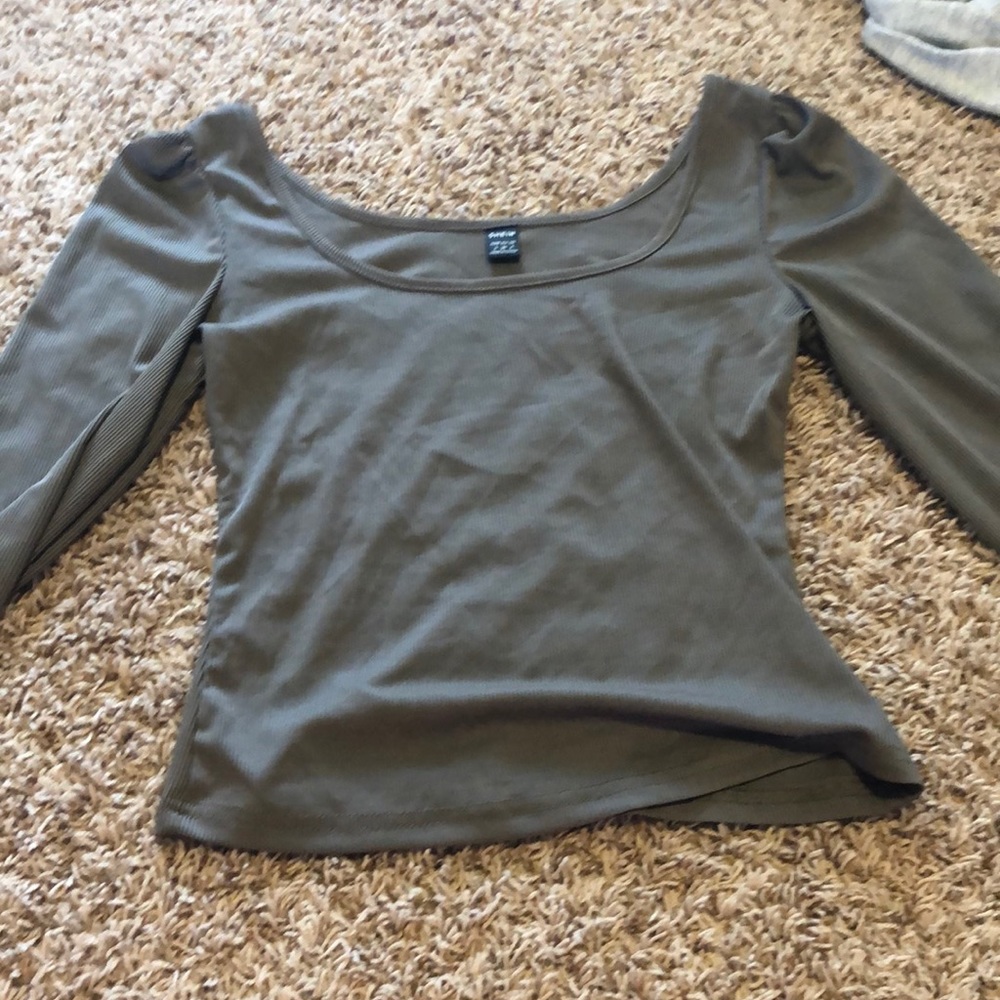 Shein green long sleeve top